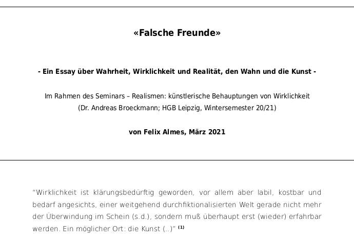 Felix Almes, 2021, Falsche Freunde>